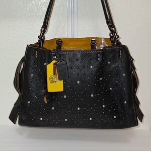 COACH BLACK PRAIRIE RIVET ROGUE 39 GUNMETAL 22979